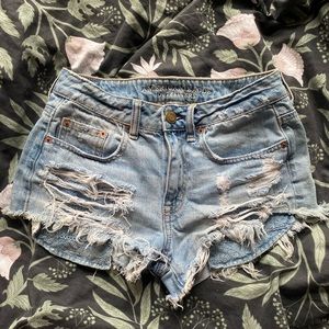 AE high rise denim shorts